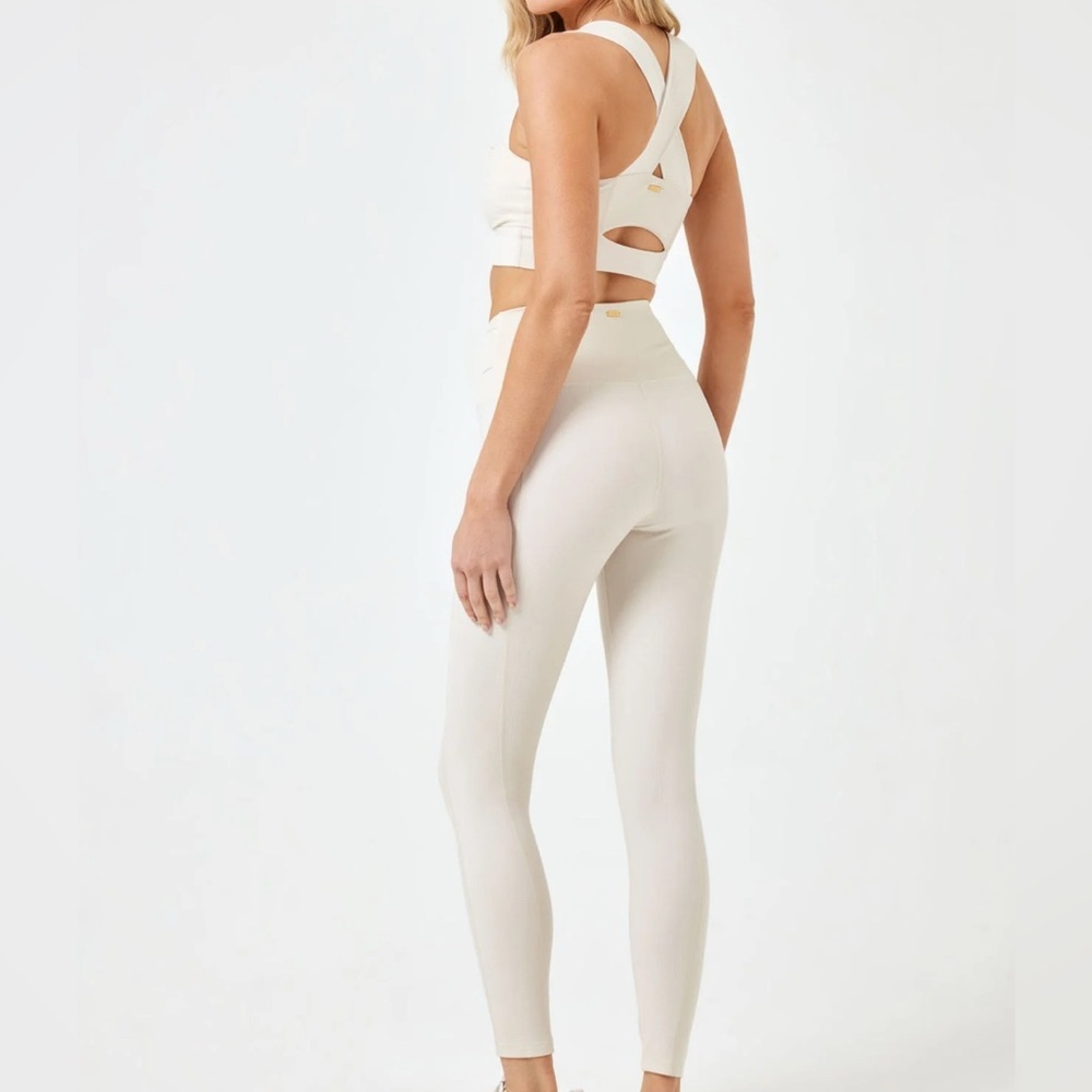 L*Space 3 piece set: leggings and two tops/bras size M/L in Bone. NWT.